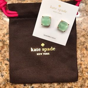 Kate Spade amazonite studs — brand new with bag